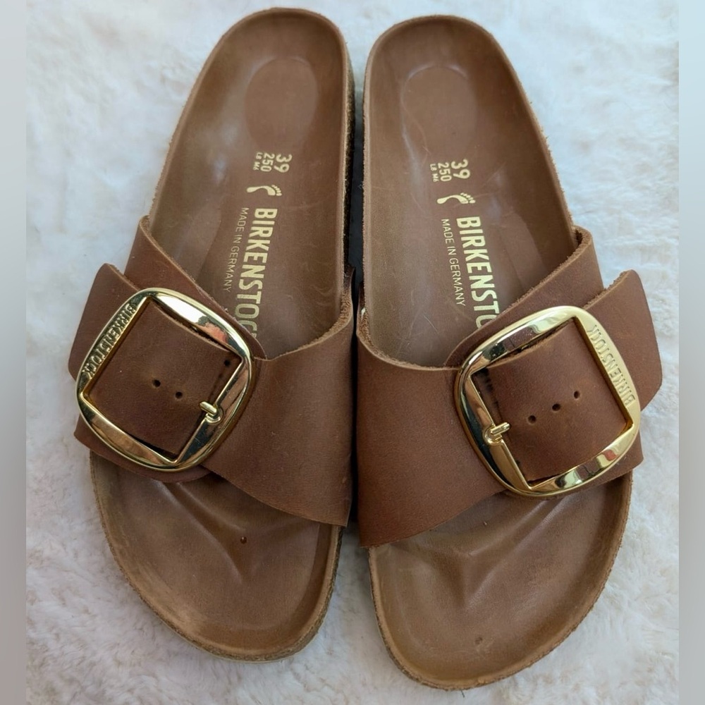 BIRKENSTOCK MADRID BIG BUCKLE SANDALS - OILED LEATHER - Picture 2 of 6